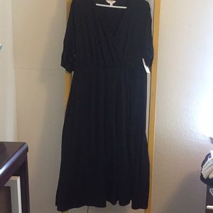 NWT Black stretch wrap dress
